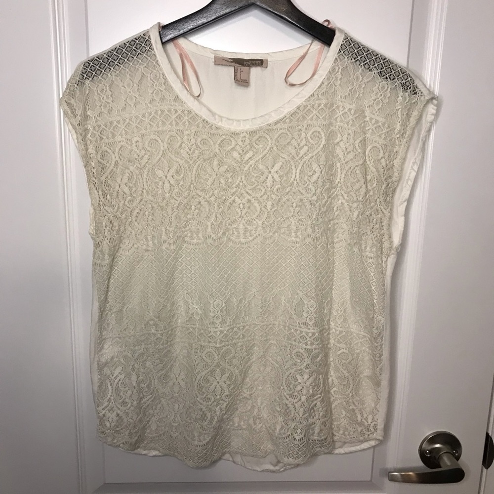 Forever 21 lace white tank top